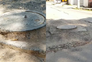 Manholes  Manholes in roads  thiruvanthapuram road manholes issue  thiruvanthapuram road news  തലസ്ഥാനത്തെ പാതകള്‍  സ്‌മാര്‍ട്ട് റോഡ് പദ്ധതി  കലാഭവന്‍ മണി റോഡ് മാന്‍ഹോള്‍  മാന്‍ഹോളുകള്‍  തിരുവനന്തപുരം