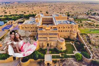 Jaisalmer Suryagarh Hotel  Kiara Advani and Siddharth Malhotra gets marry  Kiara and Siddharth tie the knot  Kiara Siddhath Weeding  Kiara and Siddharth will tie the knot at Jaisalmer  ಸ್ವರ್ಣನಗರಿಯಲ್ಲಿ ನಡೆಯಲಿದೆ ಅದ್ಧೂರಿ ಮದುವೆ  ದಾಂಪತ್ಯ ಜೀವನಕ್ಕೆ ಕಾಲಿಡಲಿರುವ ಸಿದ್ದಾರ್ಥ್​ ಕಿಯಾರಾ  ಬಾಲಿವುಡ್​ನ ಖ್ಯಾತ ನಟಿ ಕಿಯಾರಾ ಅಡ್ವಾಣಿ  ಮದುವೆಯನ್ನು ಸ್ಮರಣೀಯ ಮತ್ತು ವಿಶೇಷ  ಬೆಸ್ಟ್ ವೆಡ್ಡಿಂಗ್ ಡೆಸ್ಟಿನೇಶನ್ ಸೂರ್ಯಗಢ್ ಹೋಟೆಲ್  ಬೆಸ್ಟ್ ವೆಡ್ಡಿಂಗ್ ಡೆಸ್ಟಿನೇಷನ್ ಎಂಬ ಹೆಗ್ಗಳಿಕೆಗೆ ಪಾತ್ರ  ಜೈಸಲ್ಮೇರ್ ಸೆಲೆಬ್ರಿಟಿಗಳ ಮದುವೆಯ ಬಗ್ಗೆ ಸಾಕಷ್ಟು ಚರ್ಚೆ  ಸೂರ್ಯಗಢ್ ಹೋಟೆಲ್ ವಿಶೇಷತೆಗಳೇನು  ದಿನಕ್ಕೆ ಎರಡು ಕೋಟಿ ಖರ್ಚು  ಈ ಹೋಟೆಲ್ ವಿಐಪಿಗಳು ಮತ್ತು ವಿವಿಐಪಿಗಳ ಮೊದಲ ಆಯ್ಕೆ