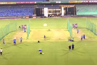 IND NZ teams practiced for Raipur ODI