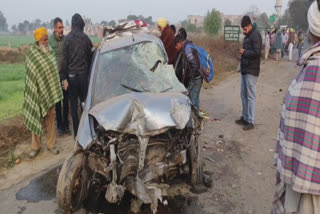road accident between car and scooter in Faridkot, two injured