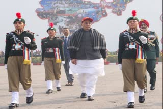 Defense Minister Rajnath Singh in NCC camp