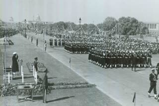 The then President Dr. Rajendra Prasad at the Republic Day celebrations