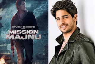 Sidharth Malhotra and 'Mission Majnu' poster (Design photo- Social media)