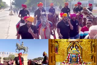 A horse procession commemorating the martyrdom of Hamirji Gohil reached Somnath