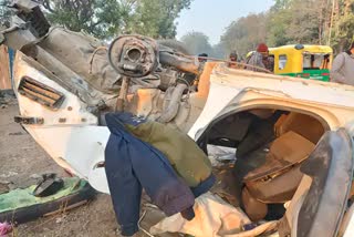 car accident Near Raisan BAPS School In Gandhinagar