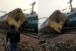 train bogie collided with another train in gurugram accident at gurugram railway station
