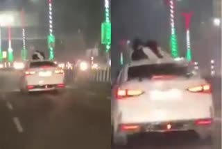 video-viral-of-car-on-lohia-path-in-lucknow