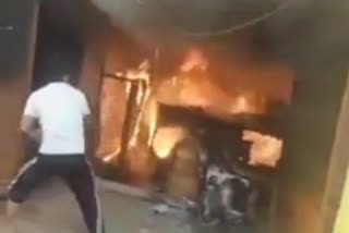 Fire in electronic shop in Dhanbad