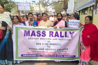 Public protest against relocate RNB civil hospital