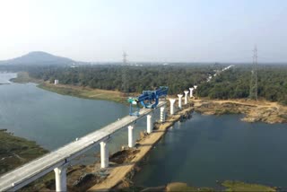 Etv BharatBullet train project, construction of first river bridge in Valsad, Gujarat