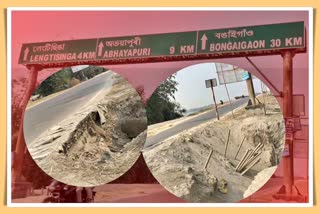 Poor condition of Kalgachia state Highway