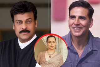 Chiranjeevi, Akshay Kumar and Kangana Ranaut (Design photo- Social media)