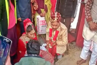 Twenty three days after being shifted to a temporary relief camp, a groom got married to his fiancée at a temple in Uttarakhand's subsidence-hit Joshimath.