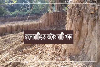 Illegal soil mining in Sivsagar