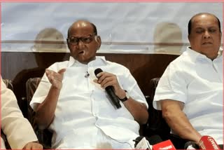 Sharad Pawar at a press conference in Kolhapur