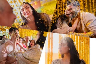 Athiya Shetty and KL Rahul haldi ceremony photos