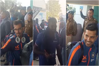 Cricketers at Ranchi Airport