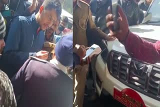 Nirmal Chaudhary arguing with Police