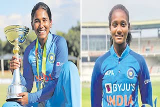 Cricketers from Telugu states Trisha and Shabnam were in the  under19 world cup