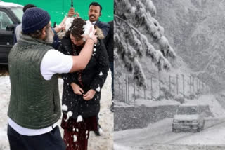 Rahul Gandhi enjoys a snowball fight with Priyanka as fresh snow blankets the valley