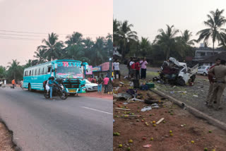 pickup bus accident cctv  private bus pickup van accident  kasargod accident  സ്വകാര്യബസും പിക്കപ്പ് വാനും കൂട്ടിയിടിച്ചു  അമ്പലത്തറ പാറപ്പള്ളി  അമ്പലത്തറ പാറപ്പള്ളി വഹനാപകടം  ചെറുപനത്തടി  ബസും വാനും കൂട്ടിയിടിച്ചുണ്ടായ അപകടം  കാസര്‍കോട്  അമ്പലത്തറ  ചെറുപനത്തടി സ്വദേശി പികെ യൂസഫ്