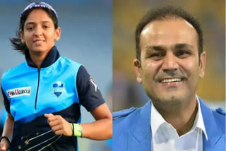 VIRENDER SEHWAG COMPARE HIS AGGRESSIVE BATTING STYLE WITH HARMANPREET KAUR ON TWITTER WOMENS T20 WORLD CUP 2023