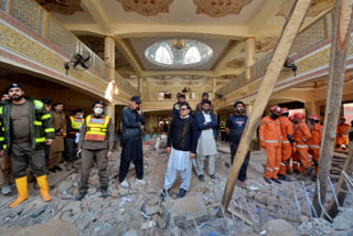 Capital City Police Officer Peshawar Mohammad Aijaz Khan informed the media that the severed head of the suspected suicide bomber who they believe blew himself up inside a mosque packed with worshippers during the afternoon prayers on Monday in the high-security zone in Pakistan's restive northwestern Peshawar city.