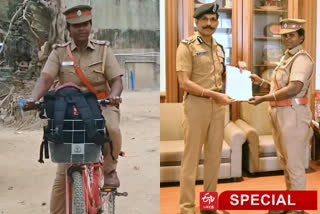 Chennai Police SSI has been riding a bicycle for 23 years and is known as the Bicycle Queen