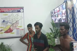 hiden accused arrested  throwing a stick at police  perayam antony das  liyo plasid  libin varghese abducted case  latest news in kollam  latest news today  പൊലീസിന് നേരെ വടിവാൾ വീശിയ സംഭവം  ഒളിവിലായിരുന്ന പ്രതികളെ അതിസാഹസികമായി പിടികൂടി  ലിബിൻ വർഗീസിനെ തട്ടിക്കൊണ്ട് പോയ സംഭവം  പേരയം ആന്‍റണി ദാസ്  ലിയോ പ്ലാസിഡ്  ചെങ്കീരി ഷൈജു  കാക്കനാട് ഇൻഫോപാർക്ക് സിഐ ബിബിൻ ദാസ്  കൊല്ലം ഏറ്റവും പുതിയ വാര്‍ത്ത  ഇന്നത്തെ പ്രധാന വാര്‍ത്ത