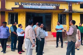 Bastar commissioner inspecting the hostel