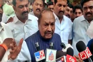 Former minister KS Eshwarappa spoke to reporters