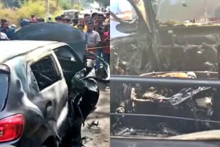 Two including a pregnant woman charred to death after car caught fire