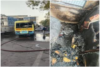 School bus fire: વિદ્યાર્થીઓથી ખચોખચ ભરેલી ખાનગી સ્કૂલની બસમાં લાગી આગ, ડ્રાઈવરે બતાવી સતર્કતા