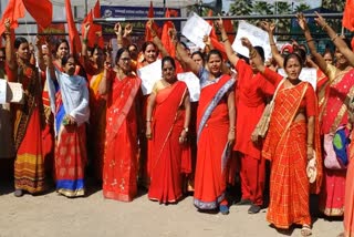 Indefinite strike of Anganwadi workers in raipur