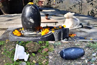 Shivling and Nandi Idol thrown in bradhiveer of Mandi.