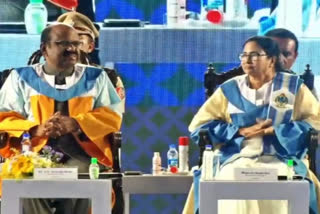 Mamata Banerjee with Guv CV Ananda Bose at St. Xavier's University