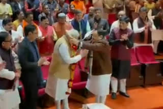 Nadda felicitates PM Modi at BJP parliamentary party meeting