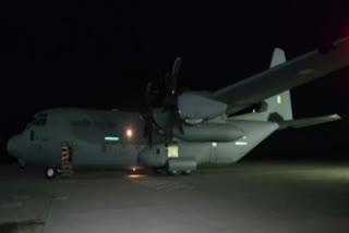 IAF aircraft with emergency relief assistance