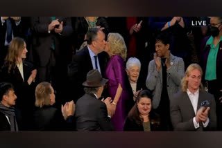 US: Jill Biden kisses Kamala Harris' husband, SOTU moment goes viral
