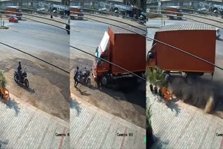 lorry rams into bike