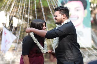 maharajas campus  maharajas  nadeem and kripa got married in maharajas campus  youth festival day maharajas campus  maharajas campus ernakulam  nadeem and kripa  nadeem  kripa  പ്രണയം  മഹാത്മാഗാന്ധി സർവകലാശാല  മഹാത്മാഗാന്ധി സർവകലാശാല കലോത്സവ ദിനത്തിൽ വിവാഹം  മഹാരാജാസ് കോളജിൽ വിവാഹം  പൂർവ്വ വിദ്യാർഥികളുടെ വിവാഹം മഹാരാജാസ്  എംജി യൂണിവേഴ്‌സിറ്റി കലോത്സവം  എംജി യൂണിവേഴ്‌സിറ്റി കലോത്സവത്തിൽ വിവാഹം  എംജി യൂണിവേഴ്‌സിറ്റി  നദീം  കൃപ