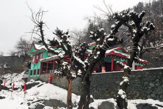 Snowfall at many places in Kashmir