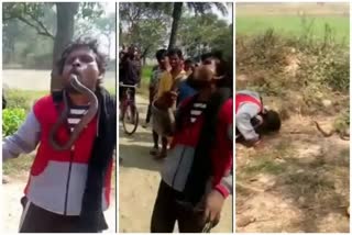 youth Died during stunt with snake in siwan bihar