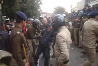 Pelted Stones on Police