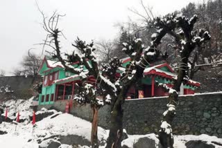 Snowfall at many places in North Kashmir