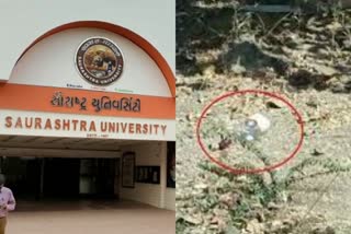 Saurashtra University: સૌરાષ્ટ્ર યુનિવર્સિટી વિદ્યાનું ધામ કે મહેફિલનો અડ્ડો, કેમ્પસમાંથી ખાલી દારૂની બોટલો મળી આવી