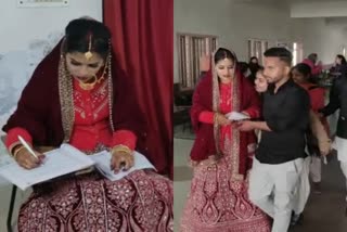 Bride participates in the exam after wedding