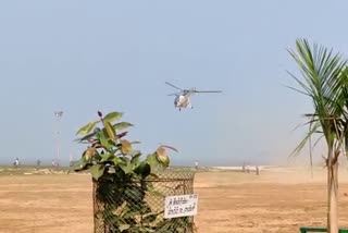 A helicopter Emergency landing on Karwar beach