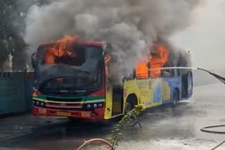 BEST Bus Caught Fire