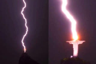 Lightning strikes Brazil's Christ The Redeemer Statue, viral picture leaves netizens mesmerised